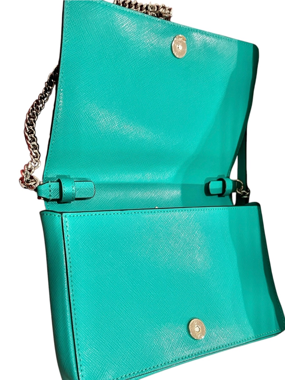 Kate Spade Spencer Chain Wallet Crossbody/Matching Card Holder Fiji Green NWT - Picture 5 of 15